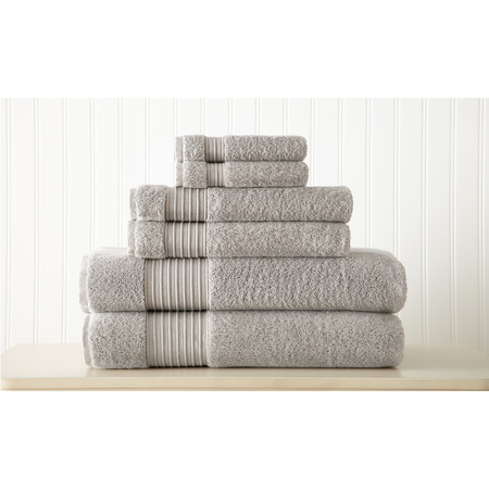 Modern Threads 6-Piece 100% Turkish cotton towel set Grey 5TL6TRKG-GRY-ST